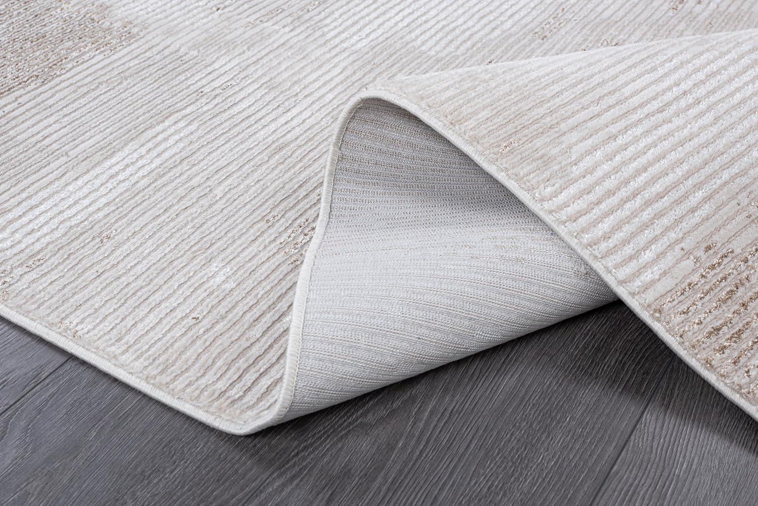 image:imageCAMILSON Baby Shag Rug 8x10 Modern Luxury Striped Boho Area Easy Shaggy Rugs Soft Medium Pile Stain Resistant EasyCleaning NonShedding for Living Room Office Indoor Carpet 8 x 10 Beige GrayPas4 Beige White