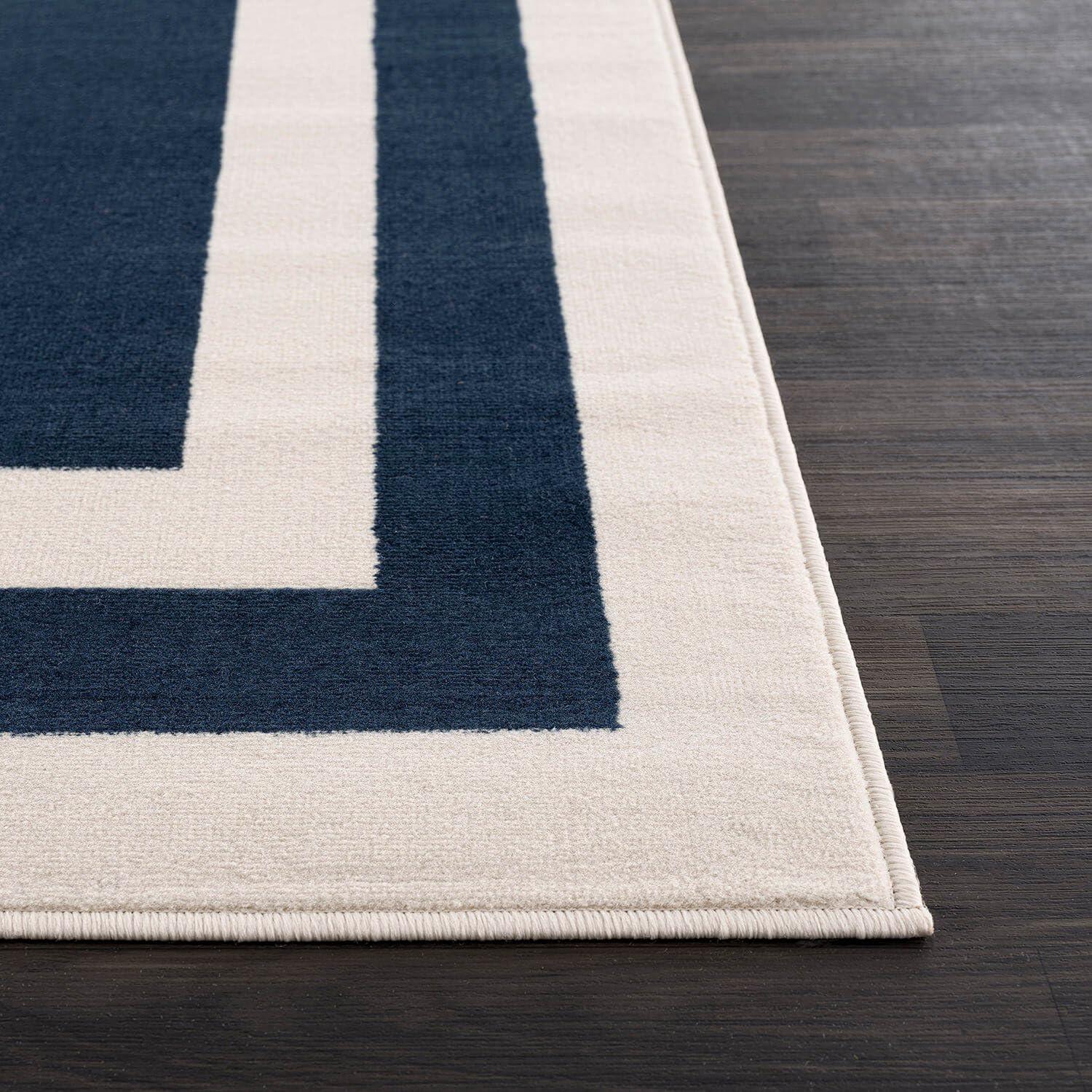 image:imageCAMILSON Baby Shag Rug 8x10 Modern Luxury Striped Boho Area Easy Shaggy Rugs Soft Medium Pile Stain Resistant EasyCleaning NonShedding for Living Room Office Indoor Carpet 8 x 10 Beige GrayNavy Blue