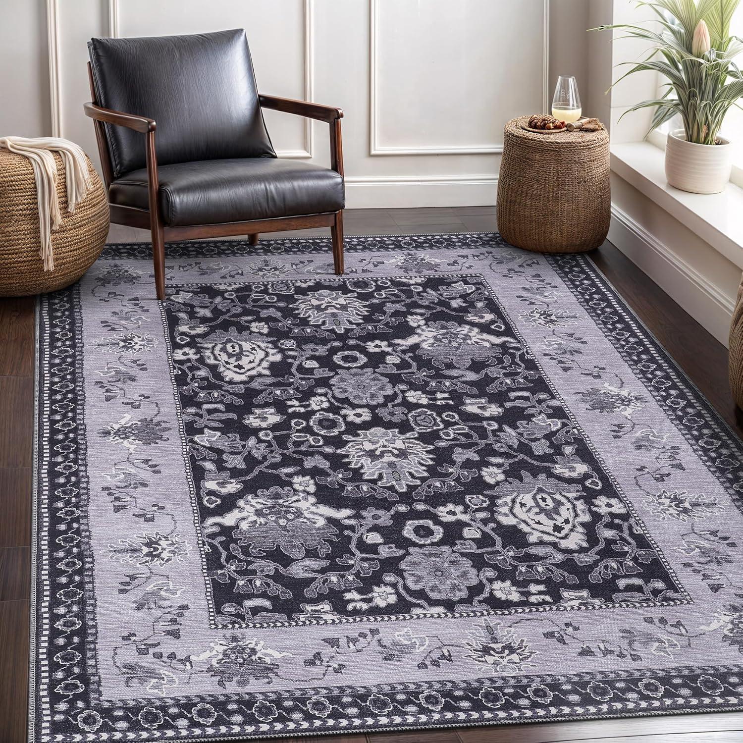 image:imageCAMILSON Baby Shag Rug 8x10 Modern Luxury Striped Boho Area Easy Shaggy Rugs Soft Medium Pile Stain Resistant EasyCleaning NonShedding for Living Room Office Indoor Carpet 8 x 10 Beige GrayStf Black