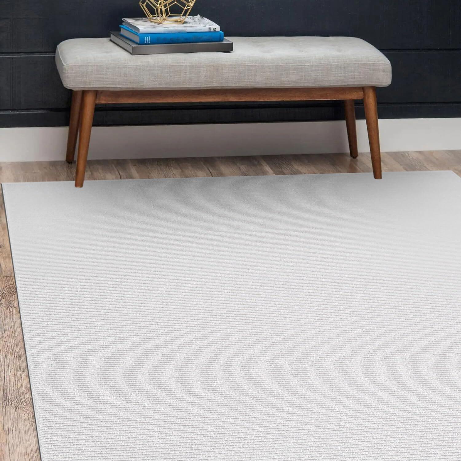 image:imageCAMILSON Baby Shag Rug 8x10 Modern Luxury Striped Boho Area Easy Shaggy Rugs Soft Medium Pile Stain Resistant EasyCleaning NonShedding for Living Room Office Indoor Carpet 8 x 10 Beige GrayPas12 White White