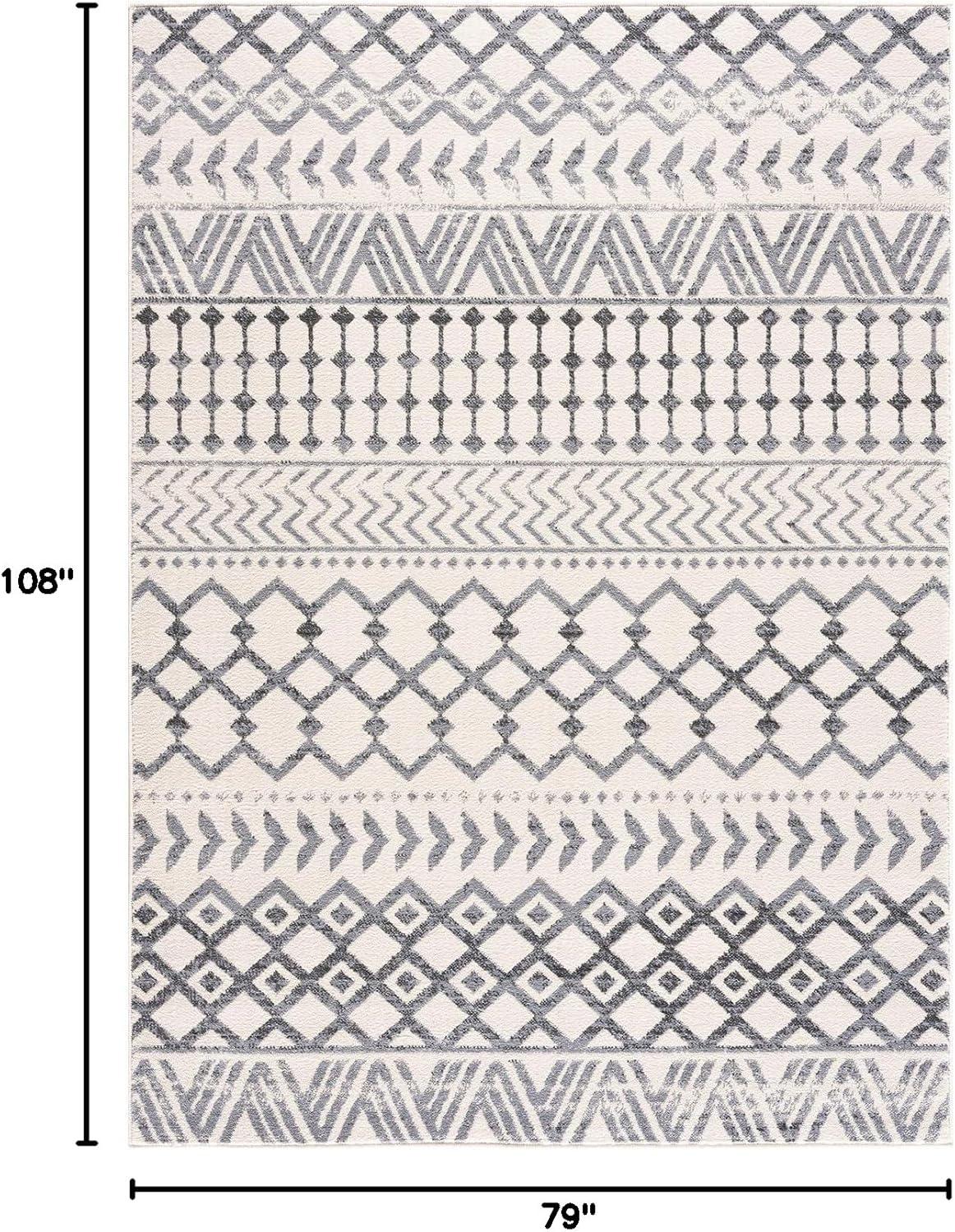image:imageCAMILSON Baby Shag Rug 8x10 Modern Luxury Striped Boho Area Easy Shaggy Rugs Soft Medium Pile Stain Resistant EasyCleaning NonShedding for Living Room Office Indoor Carpet 8 x 10 Beige GrayBoho Grey