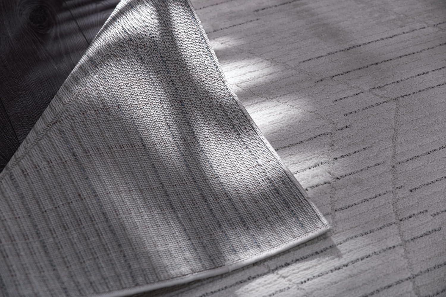 image:imageCAMILSON Baby Shag Rug 8x10 Modern Luxury Striped Boho Area Easy Shaggy Rugs Soft Medium Pile Stain Resistant EasyCleaning NonShedding for Living Room Office Indoor Carpet 8 x 10 Beige GrayMat4 Beige Gray