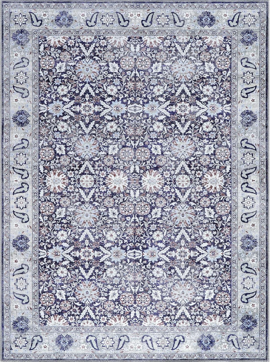 image:imageCAMILSON Baby Shag Rug 8x10 Modern Luxury Striped Boho Area Easy Shaggy Rugs Soft Medium Pile Stain Resistant EasyCleaning NonShedding for Living Room Office Indoor Carpet 8 x 10 Beige GrayVen Blue