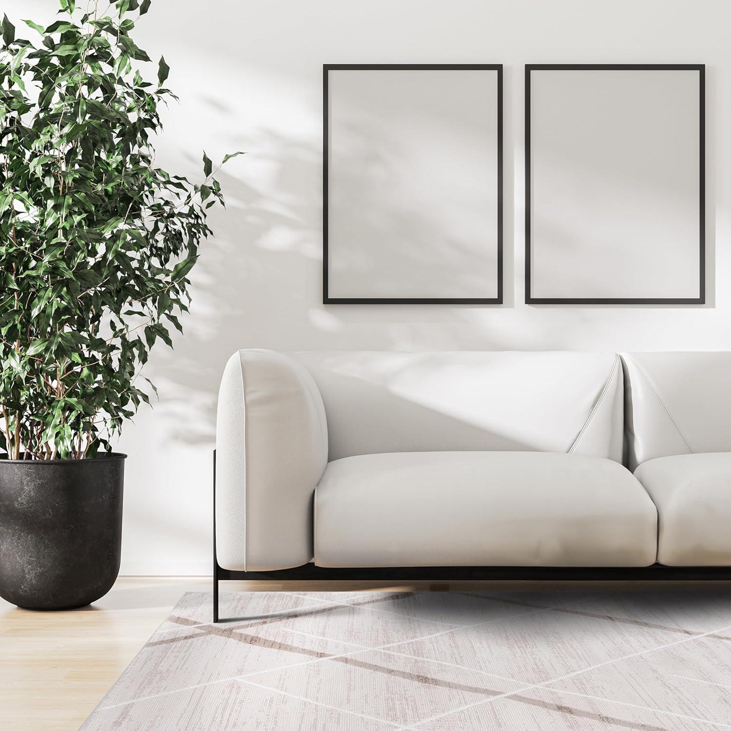 image:imageCAMILSON Baby Shag Rug 8x10 Modern Luxury Striped Boho Area Easy Shaggy Rugs Soft Medium Pile Stain Resistant EasyCleaning NonShedding for Living Room Office Indoor Carpet 8 x 10 Beige GrayPas8 Beige White