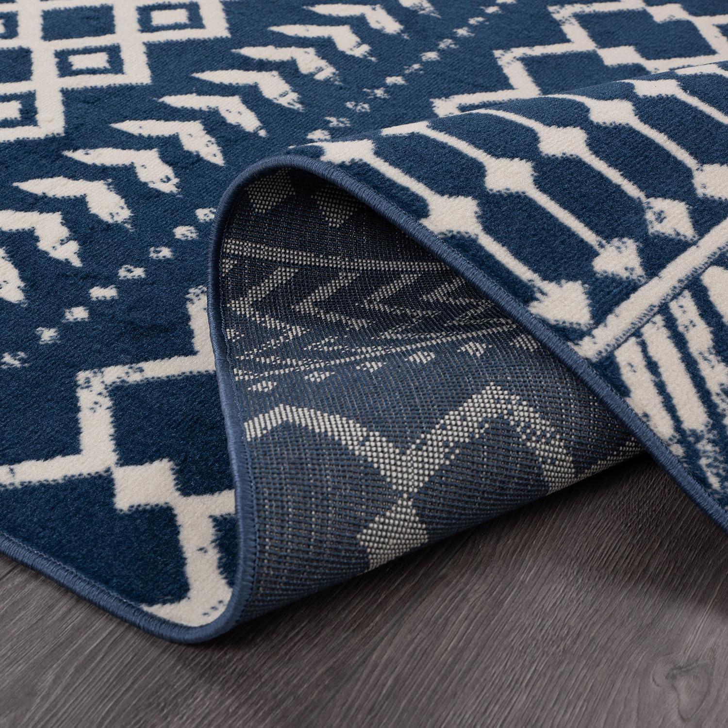 image:imageCAMILSON Baby Shag Rug 8x10 Modern Luxury Striped Boho Area Easy Shaggy Rugs Soft Medium Pile Stain Resistant EasyCleaning NonShedding for Living Room Office Indoor Carpet 8 x 10 Beige GrayBoho Navy Blue