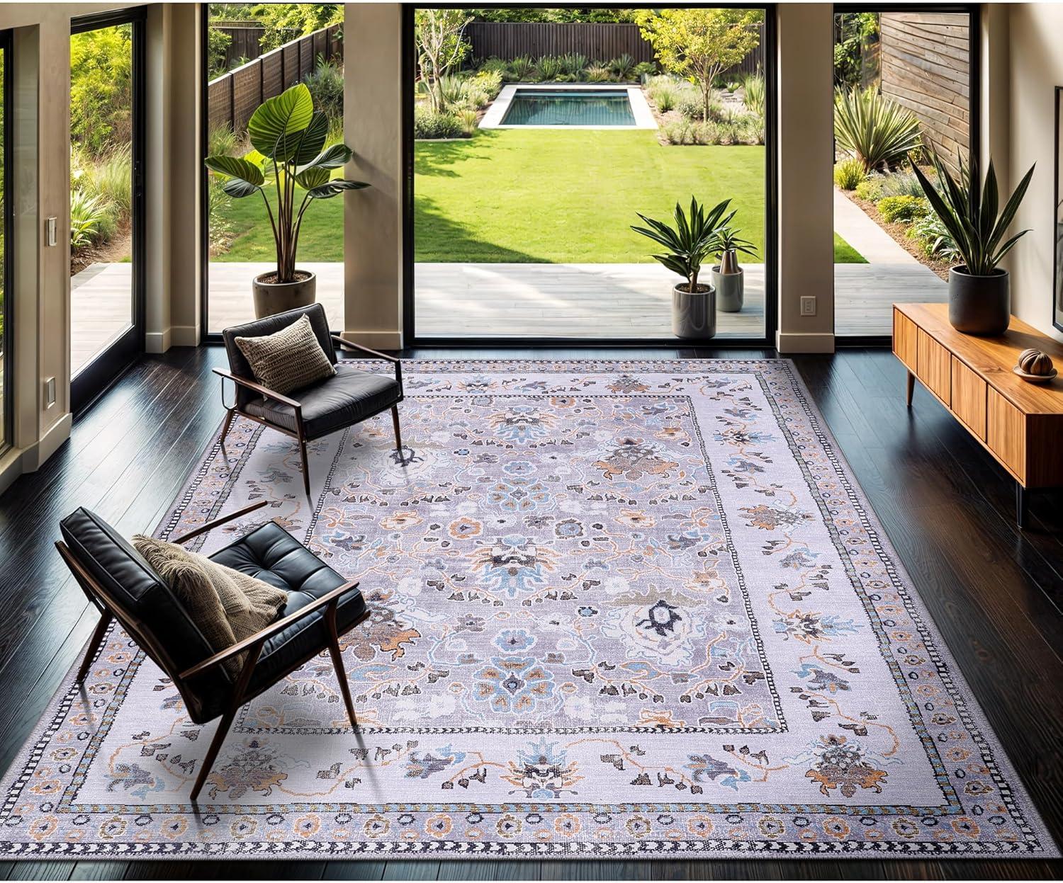 image:imageCAMILSON Baby Shag Rug 8x10 Modern Luxury Striped Boho Area Easy Shaggy Rugs Soft Medium Pile Stain Resistant EasyCleaning NonShedding for Living Room Office Indoor Carpet 8 x 10 Beige GrayStf Gray
