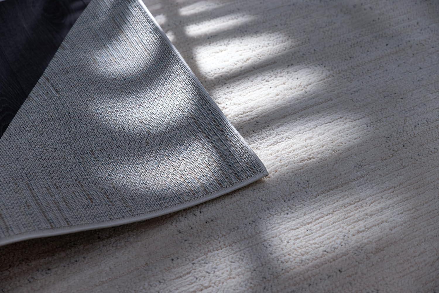 image:imageCAMILSON Baby Shag Rug 8x10 Modern Luxury Striped Boho Area Easy Shaggy Rugs Soft Medium Pile Stain Resistant EasyCleaning NonShedding for Living Room Office Indoor Carpet 8 x 10 Beige GrayMat5 Beige Gray