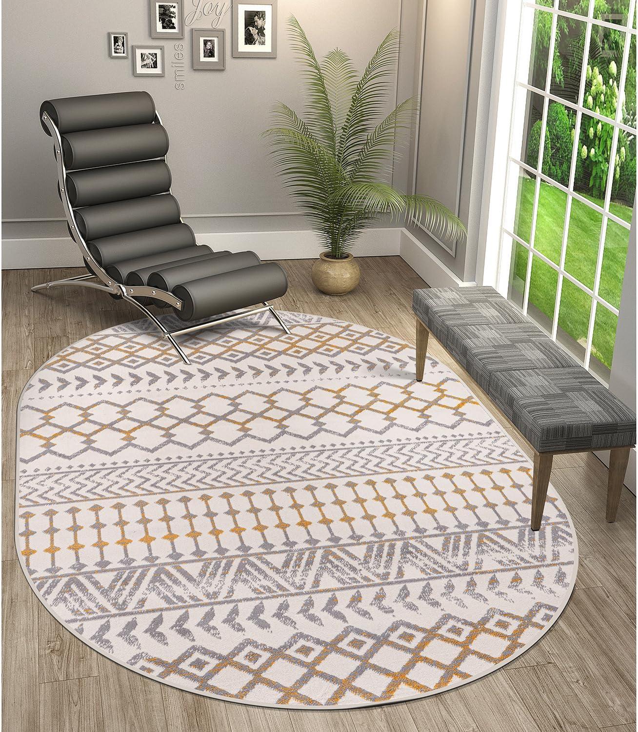 image:imageCAMILSON Baby Shag Rug 8x10 Modern Luxury Striped Boho Area Easy Shaggy Rugs Soft Medium Pile Stain Resistant EasyCleaning NonShedding for Living Room Office Indoor Carpet 8 x 10 Beige GrayBoho Yellow