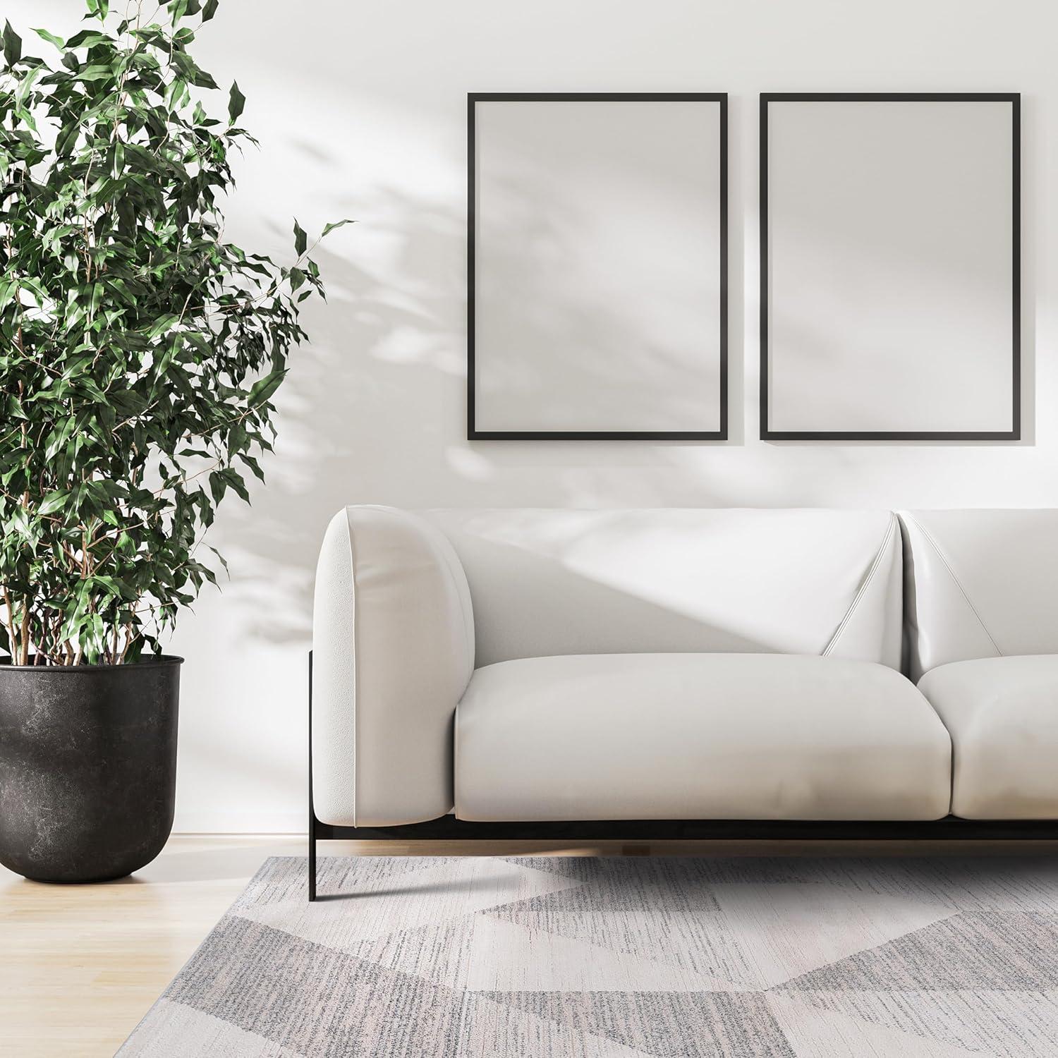 image:imageCAMILSON Baby Shag Rug 8x10 Modern Luxury Striped Boho Area Easy Shaggy Rugs Soft Medium Pile Stain Resistant EasyCleaning NonShedding for Living Room Office Indoor Carpet 8 x 10 Beige GrayMat6 Beige Gray