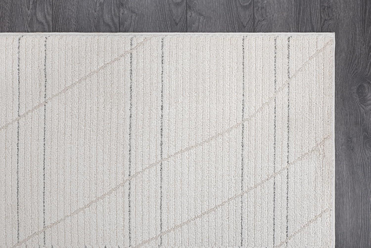 image:imageCAMILSON Baby Shag Rug 8x10 Modern Luxury Striped Boho Area Easy Shaggy Rugs Soft Medium Pile Stain Resistant EasyCleaning NonShedding for Living Room Office Indoor Carpet 8 x 10 Beige GrayMat4 Beige Gray