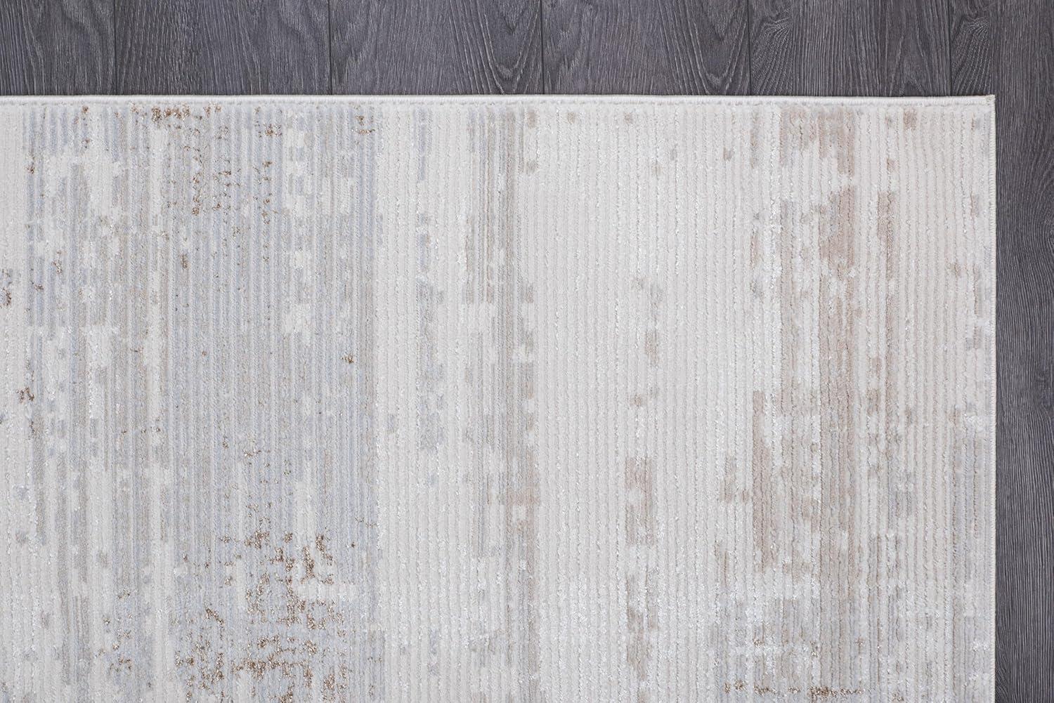 image:imageCAMILSON Baby Shag Rug 8x10 Modern Luxury Striped Boho Area Easy Shaggy Rugs Soft Medium Pile Stain Resistant EasyCleaning NonShedding for Living Room Office Indoor Carpet 8 x 10 Beige GrayPas1 Beige Gray