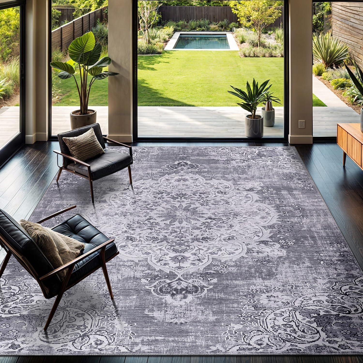 image:imageCAMILSON Baby Shag Rug 8x10 Modern Luxury Striped Boho Area Easy Shaggy Rugs Soft Medium Pile Stain Resistant EasyCleaning NonShedding for Living Room Office Indoor Carpet 8 x 10 Beige Gray2001 Gray