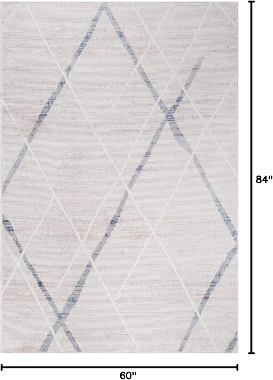 image:imageCAMILSON Baby Shag Rug 8x10 Modern Luxury Striped Boho Area Easy Shaggy Rugs Soft Medium Pile Stain Resistant EasyCleaning NonShedding for Living Room Office Indoor Carpet 8 x 10 Beige GrayPas7 Blue Beige