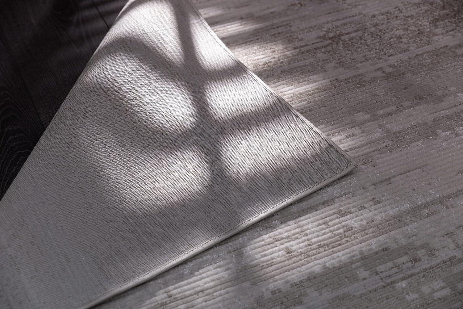 image:imageCAMILSON Baby Shag Rug 8x10 Modern Luxury Striped Boho Area Easy Shaggy Rugs Soft Medium Pile Stain Resistant EasyCleaning NonShedding for Living Room Office Indoor Carpet 8 x 10 Beige GrayPas2 Beige White