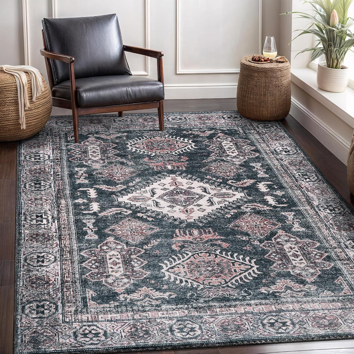 image:imageCAMILSON Baby Shag Rug 8x10 Modern Luxury Striped Boho Area Easy Shaggy Rugs Soft Medium Pile Stain Resistant EasyCleaning NonShedding for Living Room Office Indoor Carpet 8 x 10 Beige GrayVen Black