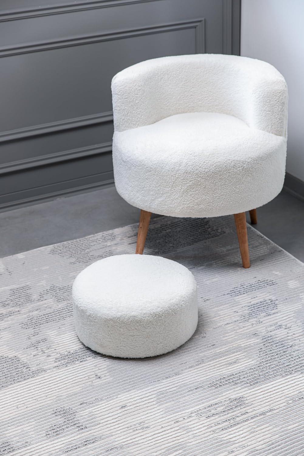 image:imageCAMILSON Baby Shag Rug 8x10 Modern Luxury Striped Boho Area Easy Shaggy Rugs Soft Medium Pile Stain Resistant EasyCleaning NonShedding for Living Room Office Indoor Carpet 8 x 10 Beige GrayPas3 Gray White