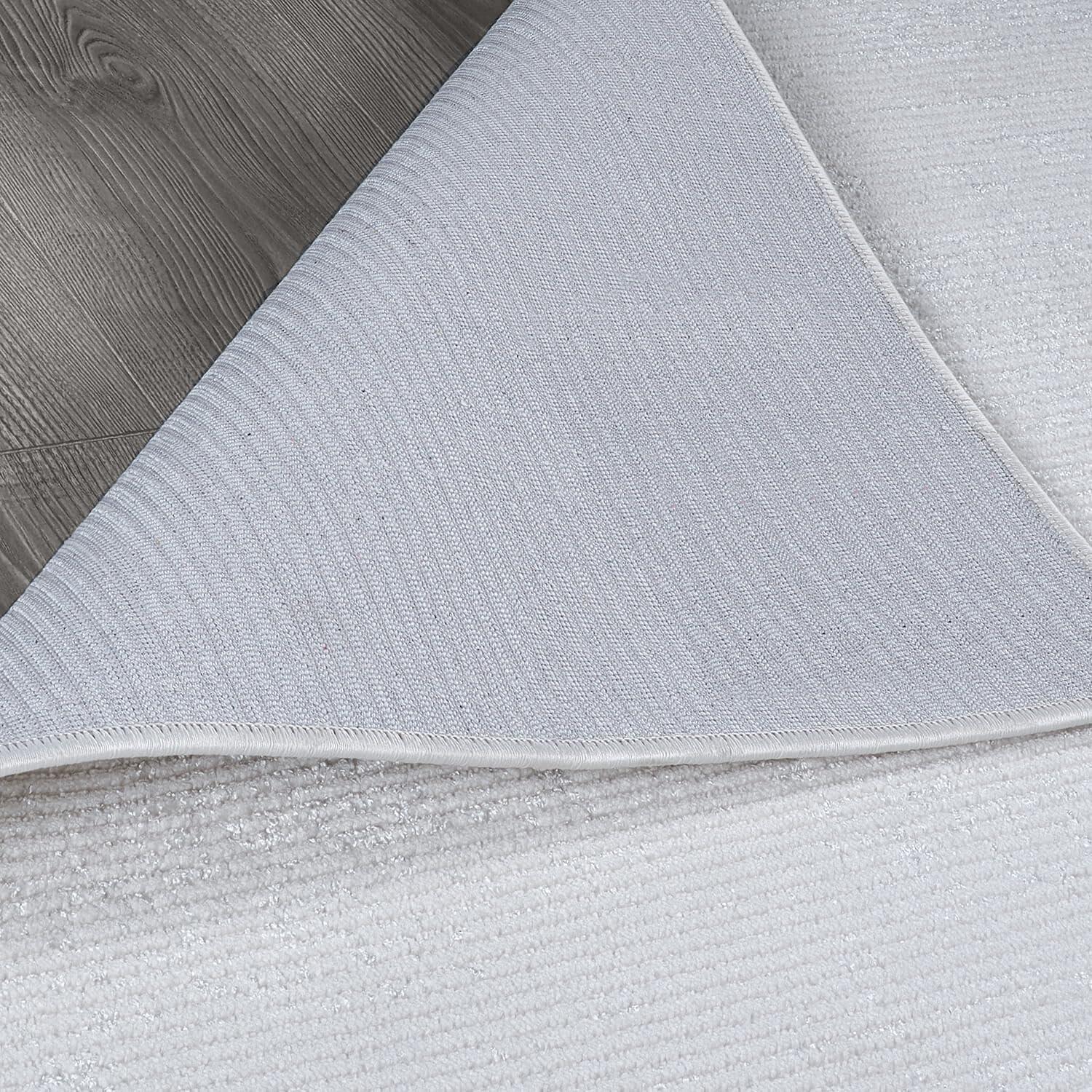 image:imageCAMILSON Baby Shag Rug 8x10 Modern Luxury Striped Boho Area Easy Shaggy Rugs Soft Medium Pile Stain Resistant EasyCleaning NonShedding for Living Room Office Indoor Carpet 8 x 10 Beige GrayPas12 White White