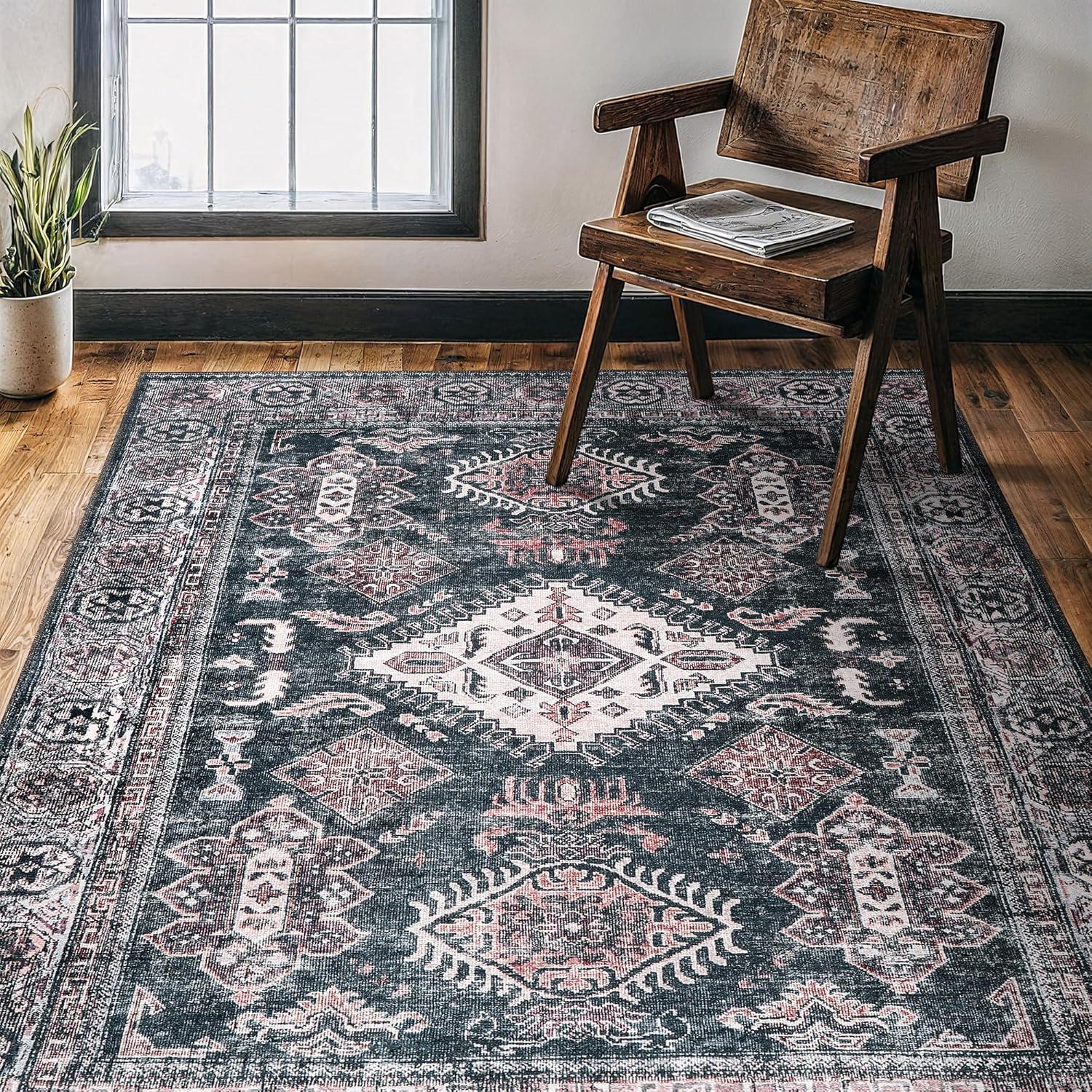 image:imageCAMILSON Baby Shag Rug 8x10 Modern Luxury Striped Boho Area Easy Shaggy Rugs Soft Medium Pile Stain Resistant EasyCleaning NonShedding for Living Room Office Indoor Carpet 8 x 10 Beige GrayVen Black