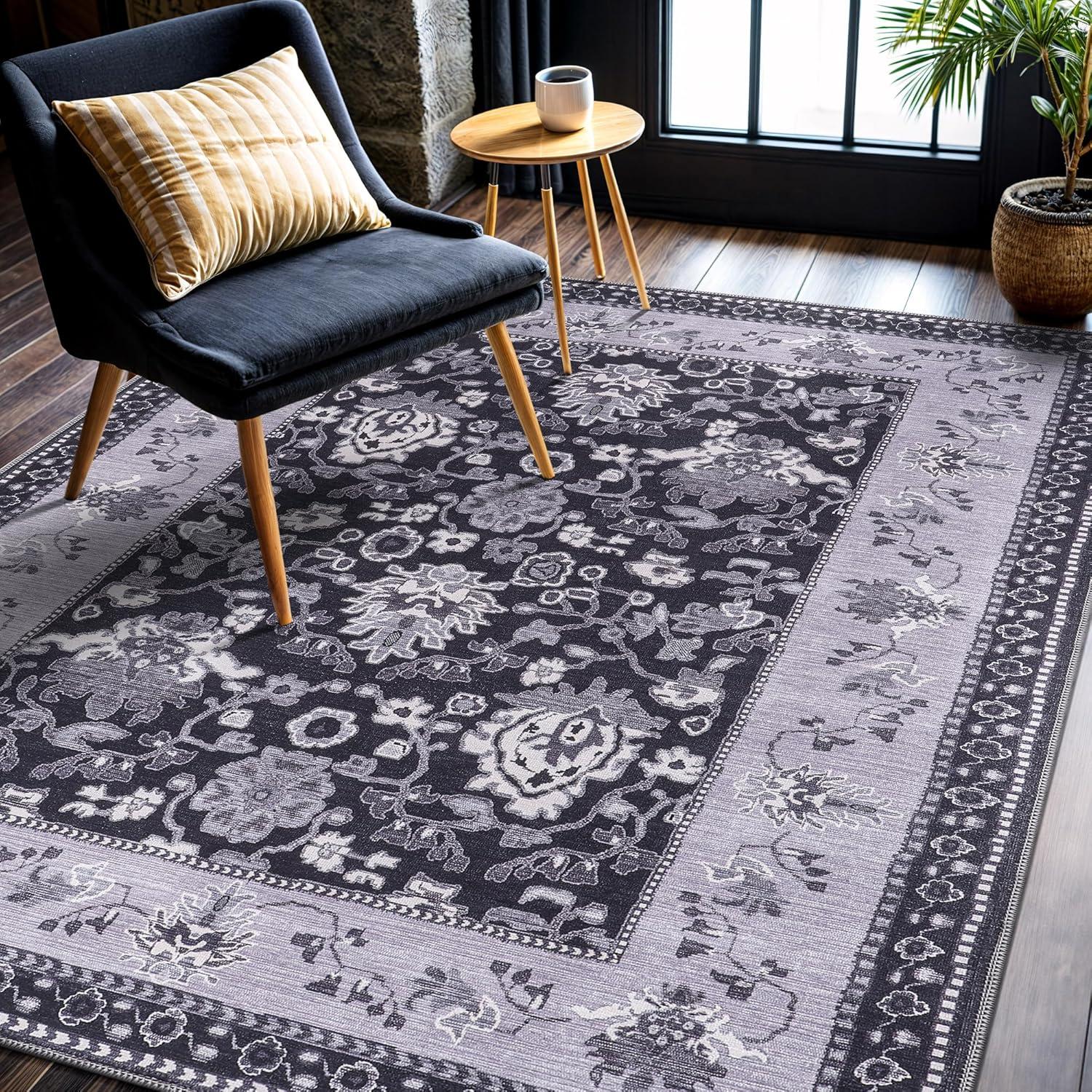 image:imageCAMILSON Baby Shag Rug 8x10 Modern Luxury Striped Boho Area Easy Shaggy Rugs Soft Medium Pile Stain Resistant EasyCleaning NonShedding for Living Room Office Indoor Carpet 8 x 10 Beige GrayStf Black