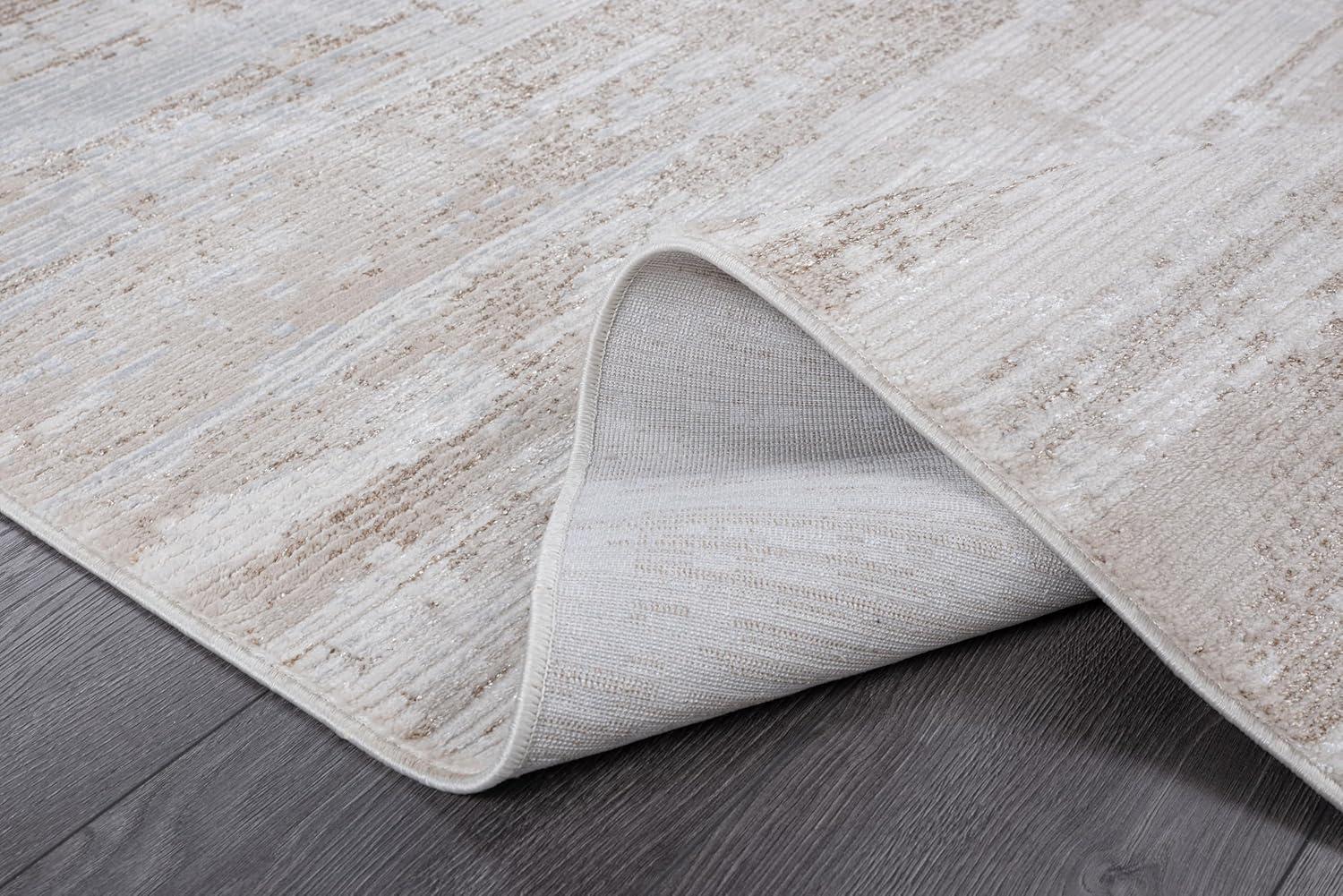 image:imageCAMILSON Baby Shag Rug 8x10 Modern Luxury Striped Boho Area Easy Shaggy Rugs Soft Medium Pile Stain Resistant EasyCleaning NonShedding for Living Room Office Indoor Carpet 8 x 10 Beige GrayPas2 Beige White