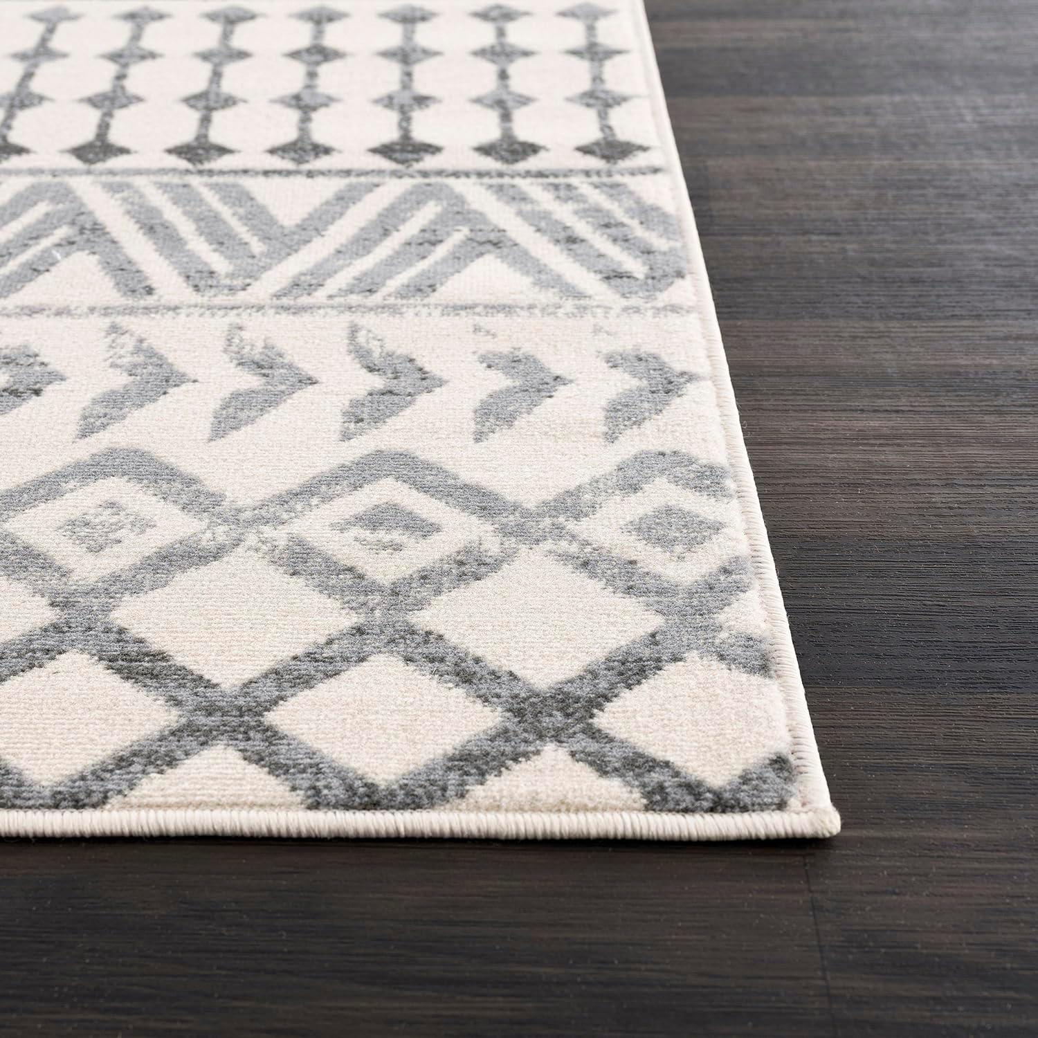 image:imageCAMILSON Baby Shag Rug 8x10 Modern Luxury Striped Boho Area Easy Shaggy Rugs Soft Medium Pile Stain Resistant EasyCleaning NonShedding for Living Room Office Indoor Carpet 8 x 10 Beige GrayBoho Grey