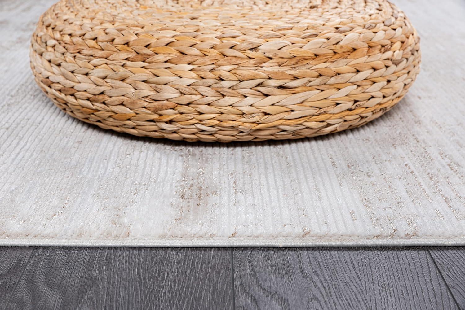 image:imageCAMILSON Baby Shag Rug 8x10 Modern Luxury Striped Boho Area Easy Shaggy Rugs Soft Medium Pile Stain Resistant EasyCleaning NonShedding for Living Room Office Indoor Carpet 8 x 10 Beige GrayPas2 Beige White