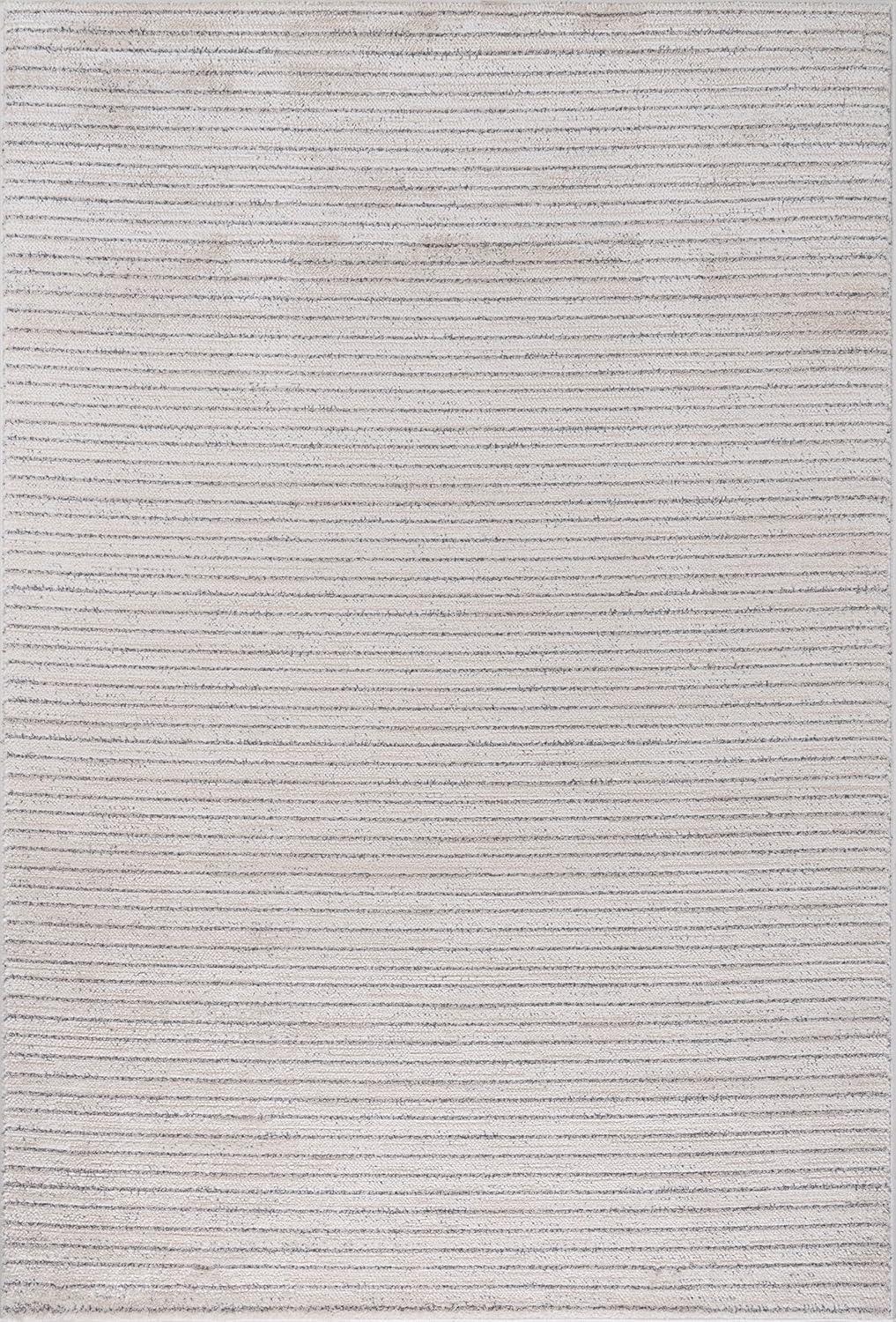 image:imageCAMILSON Baby Shag Rug 8x10 Modern Luxury Striped Boho Area Easy Shaggy Rugs Soft Medium Pile Stain Resistant EasyCleaning NonShedding for Living Room Office Indoor Carpet 8 x 10 Beige GrayMat1 Beige Gray