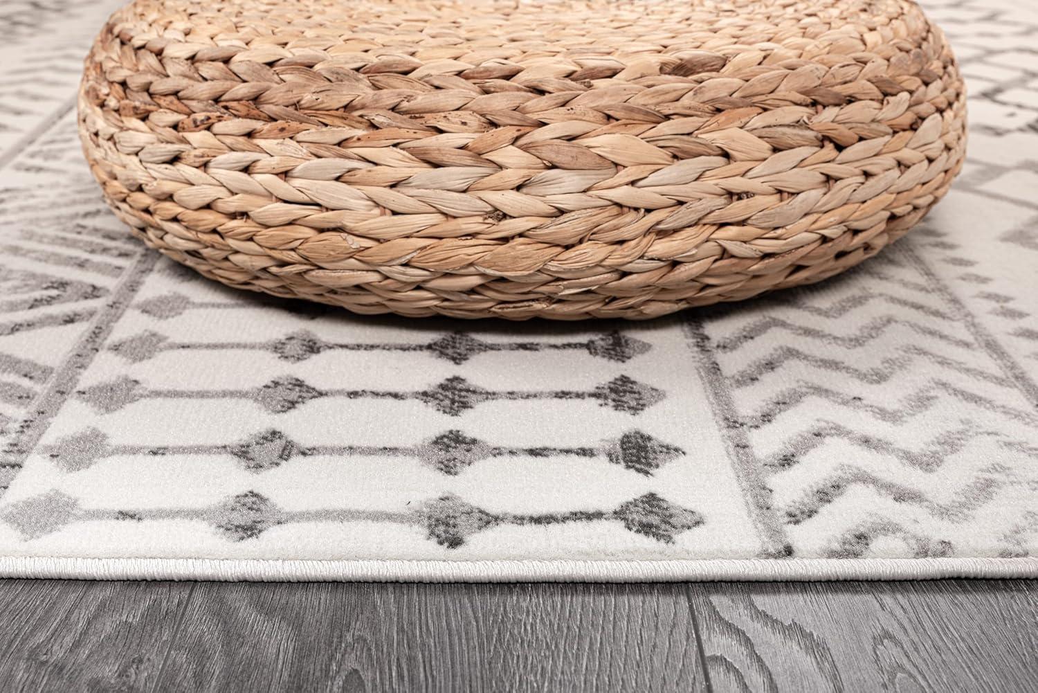 image:imageCAMILSON Baby Shag Rug 8x10 Modern Luxury Striped Boho Area Easy Shaggy Rugs Soft Medium Pile Stain Resistant EasyCleaning NonShedding for Living Room Office Indoor Carpet 8 x 10 Beige GrayBoho Grey