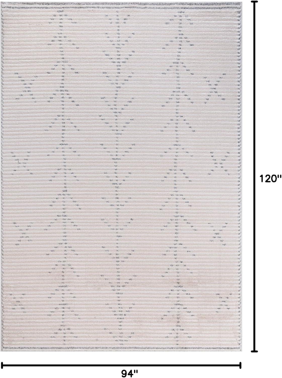 image:imageCAMILSON Baby Shag Rug 8x10 Modern Luxury Striped Boho Area Easy Shaggy Rugs Soft Medium Pile Stain Resistant EasyCleaning NonShedding for Living Room Office Indoor Carpet 8 x 10 Beige GrayMat3 Beige Gray