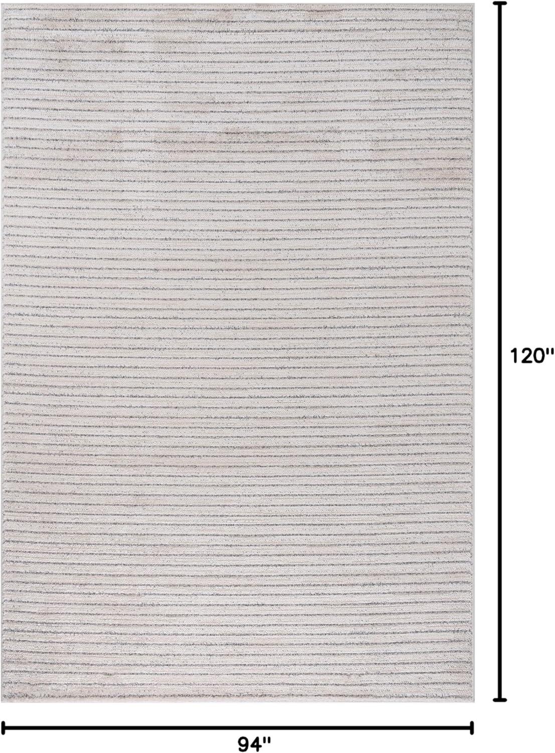 image:imageCAMILSON Baby Shag Rug 8x10 Modern Luxury Striped Boho Area Easy Shaggy Rugs Soft Medium Pile Stain Resistant EasyCleaning NonShedding for Living Room Office Indoor Carpet 8 x 10 Beige GrayMat1 Beige Gray
