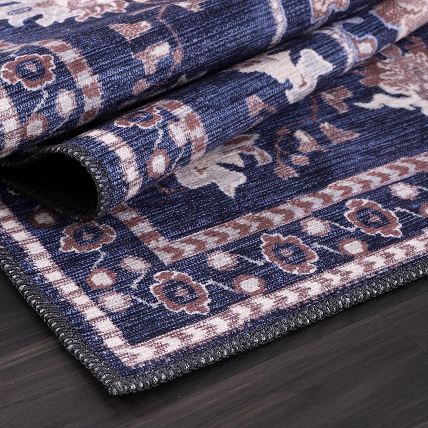 image:imageCAMILSON Baby Shag Rug 8x10 Modern Luxury Striped Boho Area Easy Shaggy Rugs Soft Medium Pile Stain Resistant EasyCleaning NonShedding for Living Room Office Indoor Carpet 8 x 10 Beige GrayStf Navy