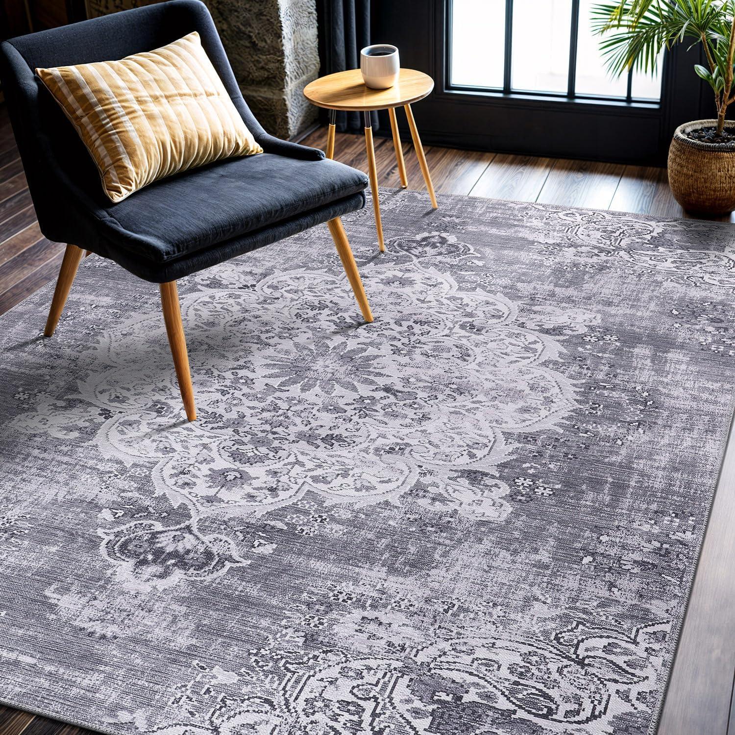 image:imageCAMILSON Baby Shag Rug 8x10 Modern Luxury Striped Boho Area Easy Shaggy Rugs Soft Medium Pile Stain Resistant EasyCleaning NonShedding for Living Room Office Indoor Carpet 8 x 10 Beige Gray2001 Gray