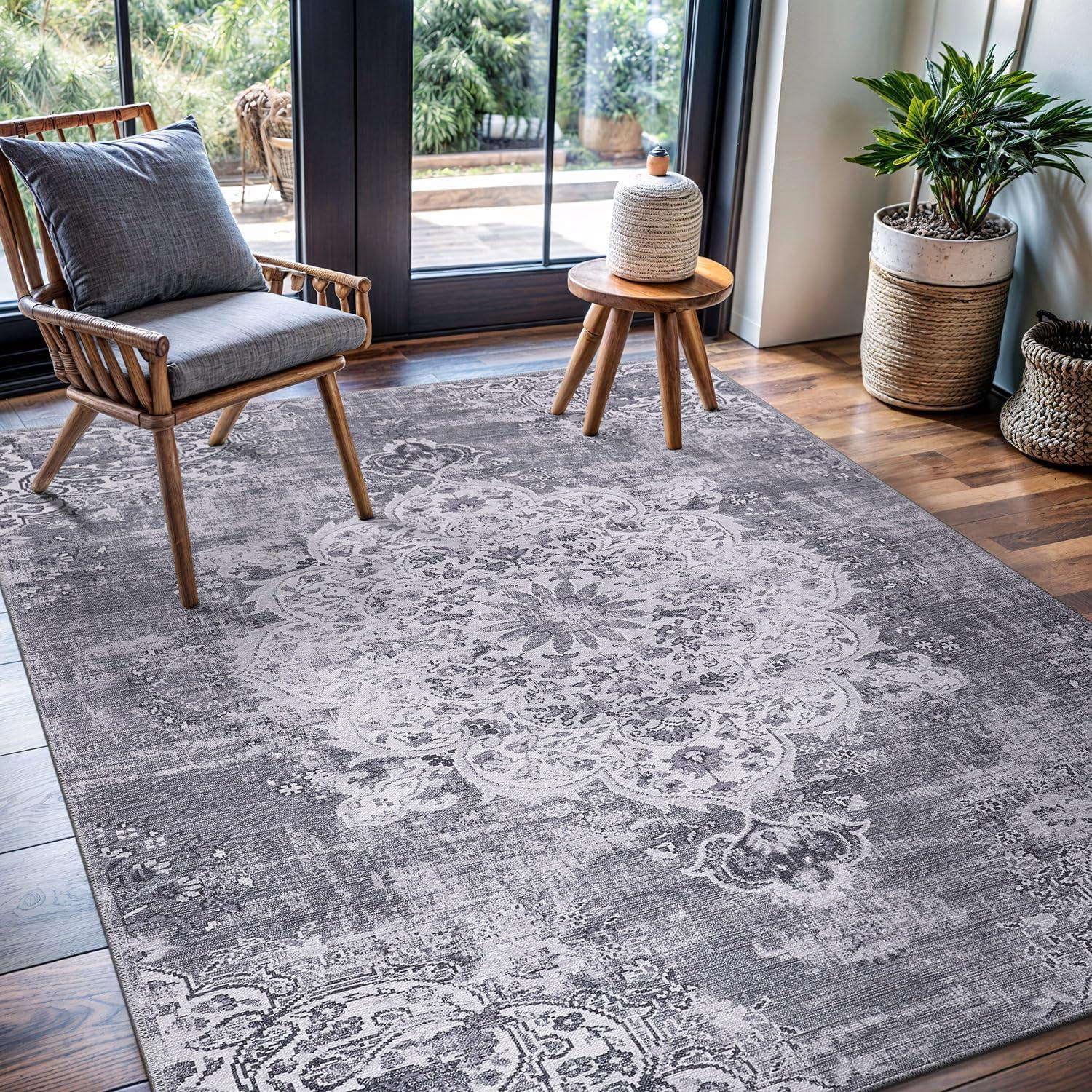 image:imageCAMILSON Baby Shag Rug 8x10 Modern Luxury Striped Boho Area Easy Shaggy Rugs Soft Medium Pile Stain Resistant EasyCleaning NonShedding for Living Room Office Indoor Carpet 8 x 10 Beige Gray2001 Gray