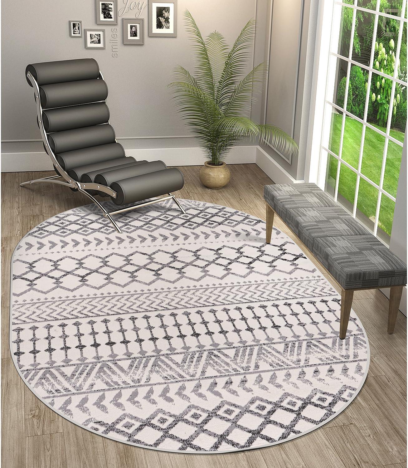 image:imageCAMILSON Baby Shag Rug 8x10 Modern Luxury Striped Boho Area Easy Shaggy Rugs Soft Medium Pile Stain Resistant EasyCleaning NonShedding for Living Room Office Indoor Carpet 8 x 10 Beige GrayBoho Grey