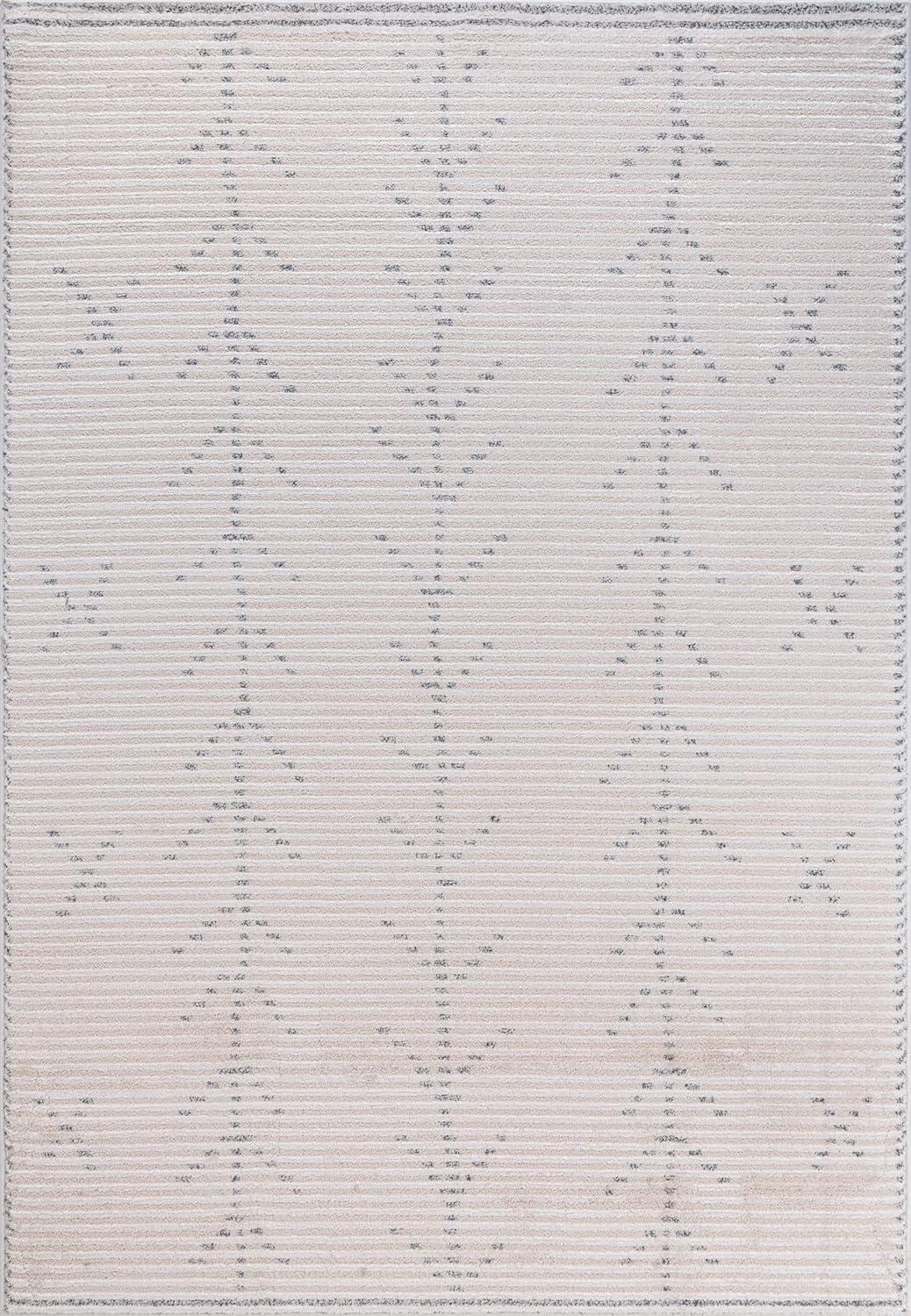 image:imageCAMILSON Baby Shag Rug 8x10 Modern Luxury Striped Boho Area Easy Shaggy Rugs Soft Medium Pile Stain Resistant EasyCleaning NonShedding for Living Room Office Indoor Carpet 8 x 10 Beige GrayMat3 Beige Gray