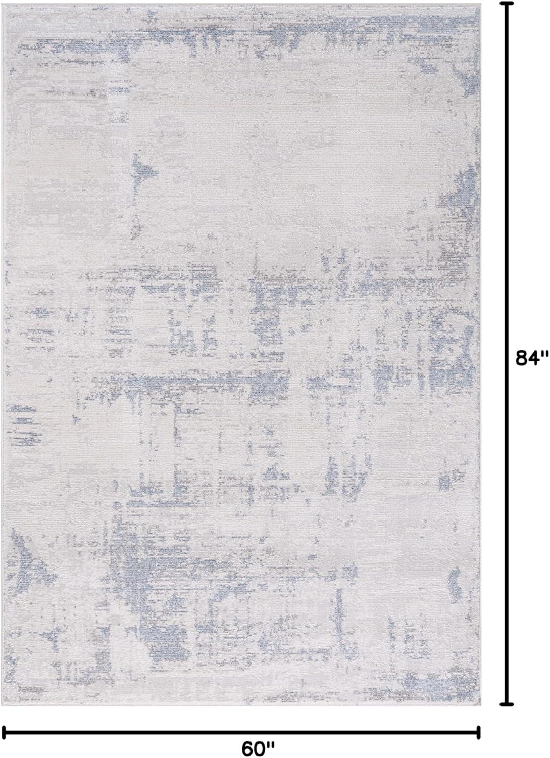 image:imageCAMILSON Baby Shag Rug 8x10 Modern Luxury Striped Boho Area Easy Shaggy Rugs Soft Medium Pile Stain Resistant EasyCleaning NonShedding for Living Room Office Indoor Carpet 8 x 10 Beige GrayPas5 Blue Gray