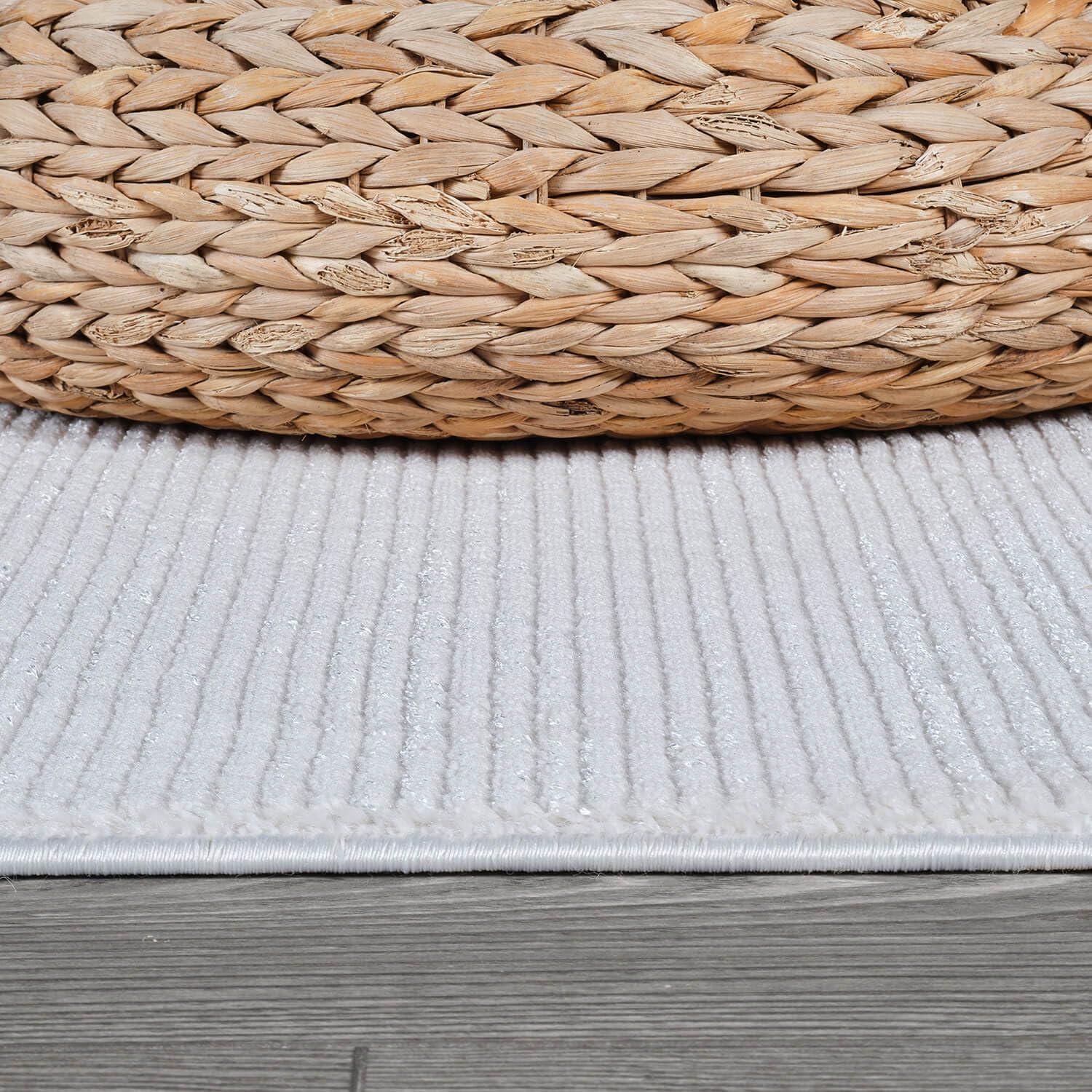image:imageCAMILSON Baby Shag Rug 8x10 Modern Luxury Striped Boho Area Easy Shaggy Rugs Soft Medium Pile Stain Resistant EasyCleaning NonShedding for Living Room Office Indoor Carpet 8 x 10 Beige GrayPas12 White White