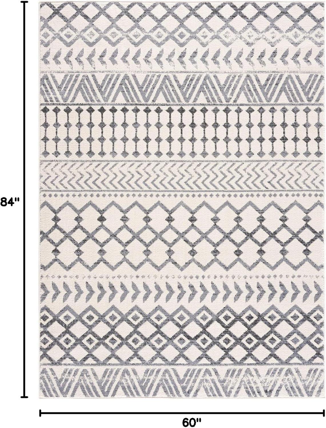 image:imageCAMILSON Baby Shag Rug 8x10 Modern Luxury Striped Boho Area Easy Shaggy Rugs Soft Medium Pile Stain Resistant EasyCleaning NonShedding for Living Room Office Indoor Carpet 8 x 10 Beige GrayBoho Grey
