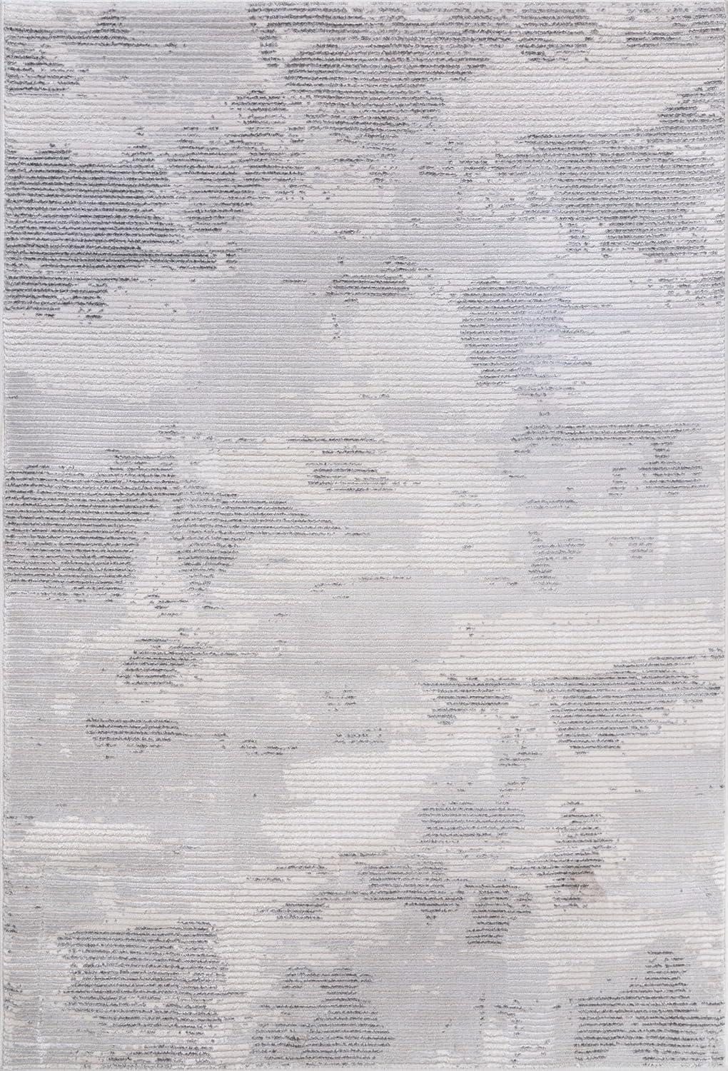 image:imageCAMILSON Baby Shag Rug 8x10 Modern Luxury Striped Boho Area Easy Shaggy Rugs Soft Medium Pile Stain Resistant EasyCleaning NonShedding for Living Room Office Indoor Carpet 8 x 10 Beige GrayPas3 Gray White