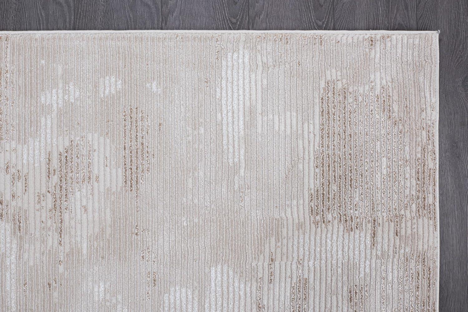 image:imageCAMILSON Baby Shag Rug 8x10 Modern Luxury Striped Boho Area Easy Shaggy Rugs Soft Medium Pile Stain Resistant EasyCleaning NonShedding for Living Room Office Indoor Carpet 8 x 10 Beige GrayPas4 Beige White