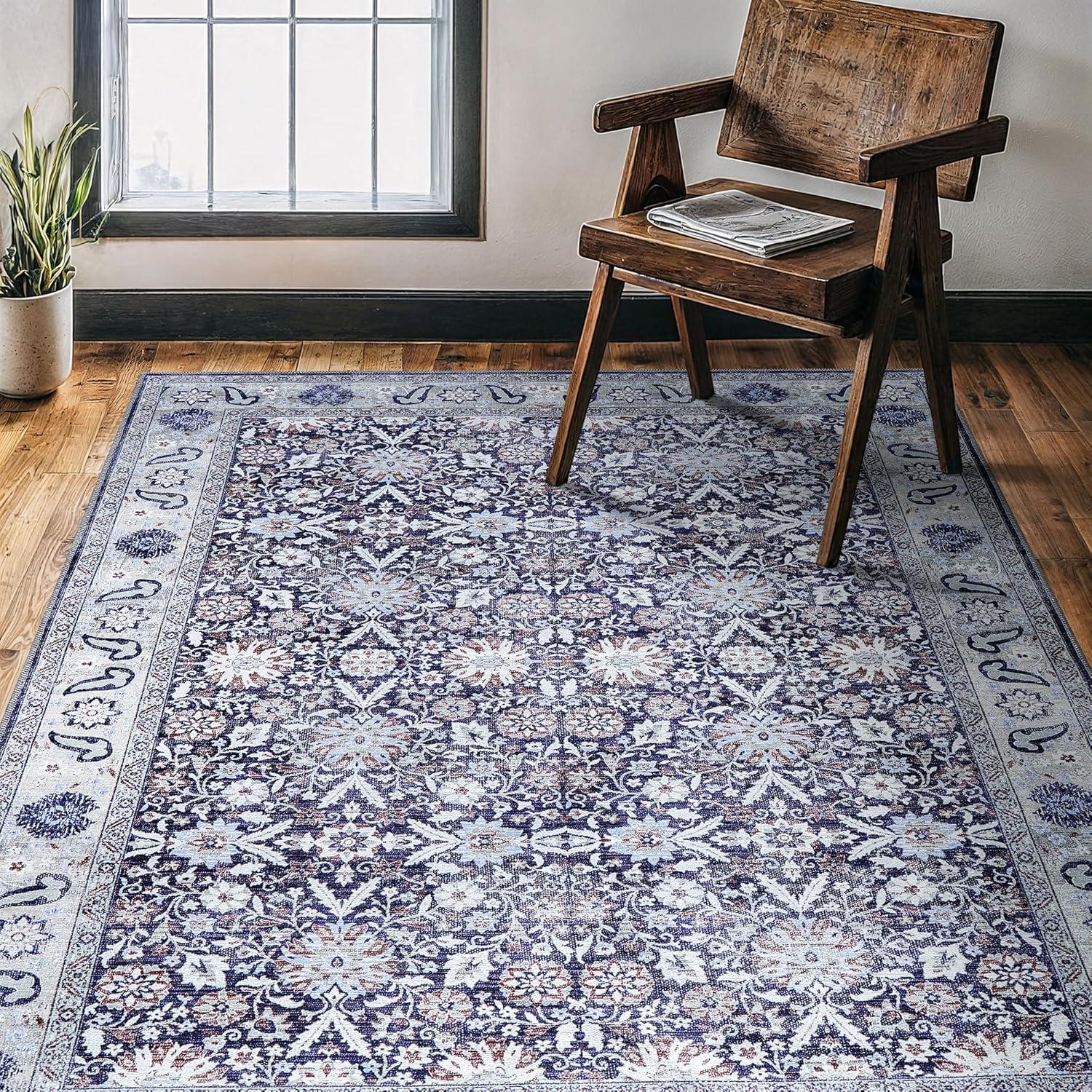 image:imageCAMILSON Baby Shag Rug 8x10 Modern Luxury Striped Boho Area Easy Shaggy Rugs Soft Medium Pile Stain Resistant EasyCleaning NonShedding for Living Room Office Indoor Carpet 8 x 10 Beige GrayVen Blue