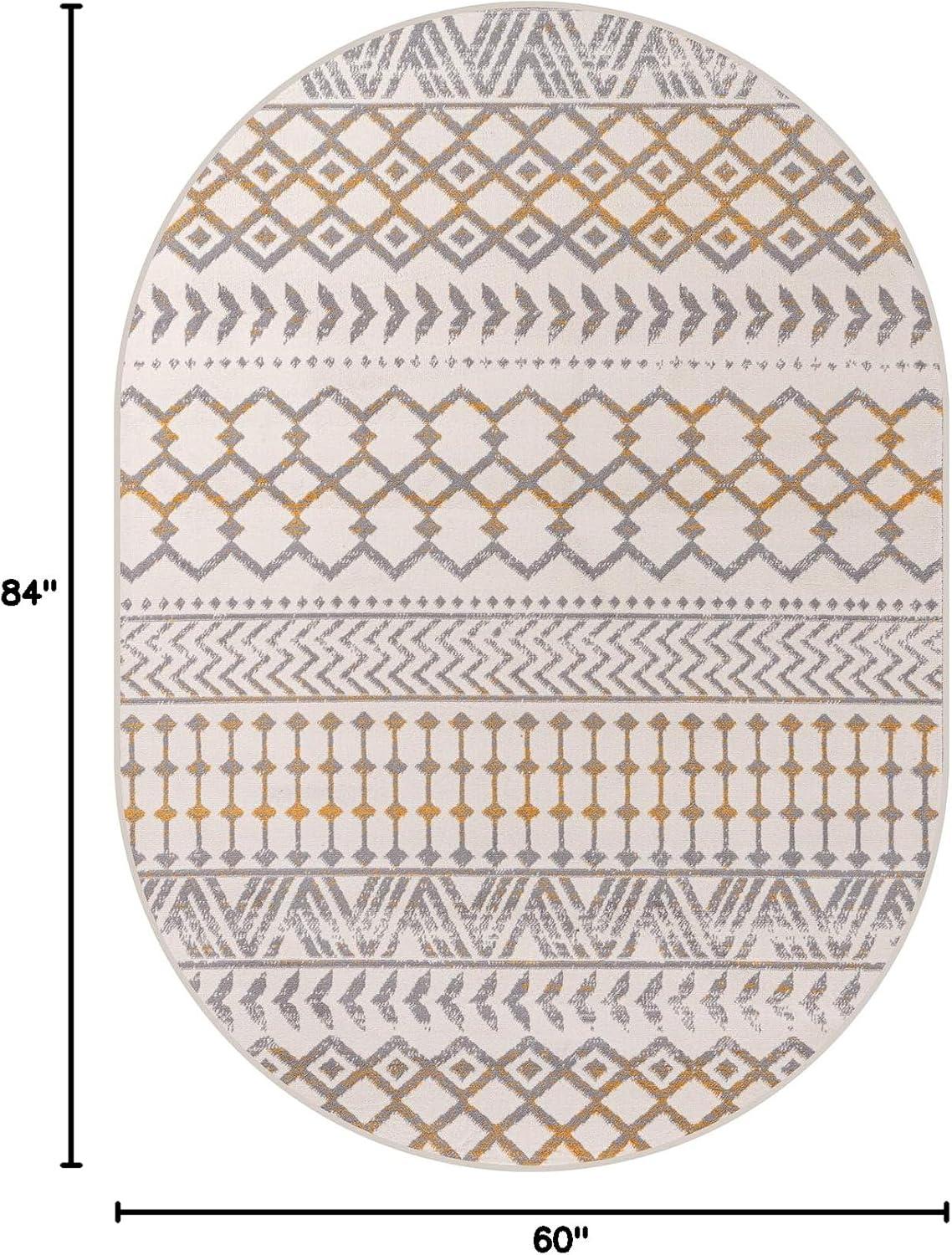 image:imageCAMILSON Baby Shag Rug 8x10 Modern Luxury Striped Boho Area Easy Shaggy Rugs Soft Medium Pile Stain Resistant EasyCleaning NonShedding for Living Room Office Indoor Carpet 8 x 10 Beige GrayBoho Yellow
