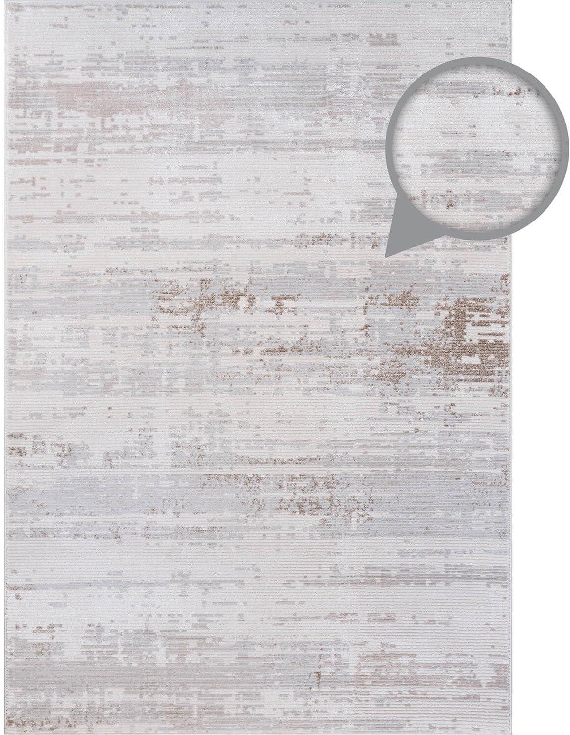 image:imageCAMILSON Baby Shag Rug 8x10 Modern Luxury Striped Boho Area Easy Shaggy Rugs Soft Medium Pile Stain Resistant EasyCleaning NonShedding for Living Room Office Indoor Carpet 8 x 10 Beige GrayPas11 White Gray
