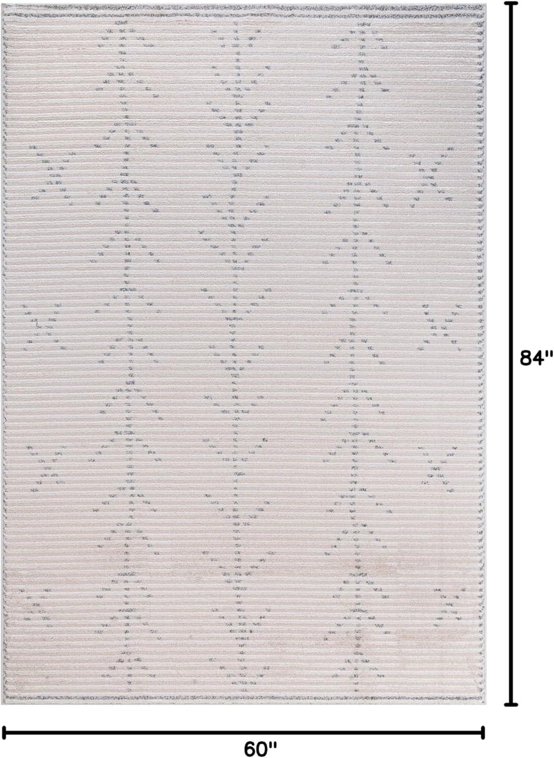 image:imageCAMILSON Baby Shag Rug 8x10 Modern Luxury Striped Boho Area Easy Shaggy Rugs Soft Medium Pile Stain Resistant EasyCleaning NonShedding for Living Room Office Indoor Carpet 8 x 10 Beige GrayMat3 Beige Gray