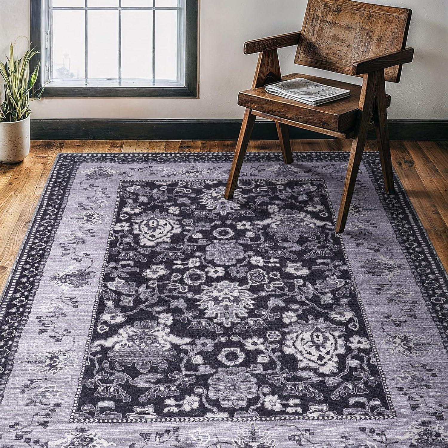 image:imageCAMILSON Baby Shag Rug 8x10 Modern Luxury Striped Boho Area Easy Shaggy Rugs Soft Medium Pile Stain Resistant EasyCleaning NonShedding for Living Room Office Indoor Carpet 8 x 10 Beige GrayStf Black