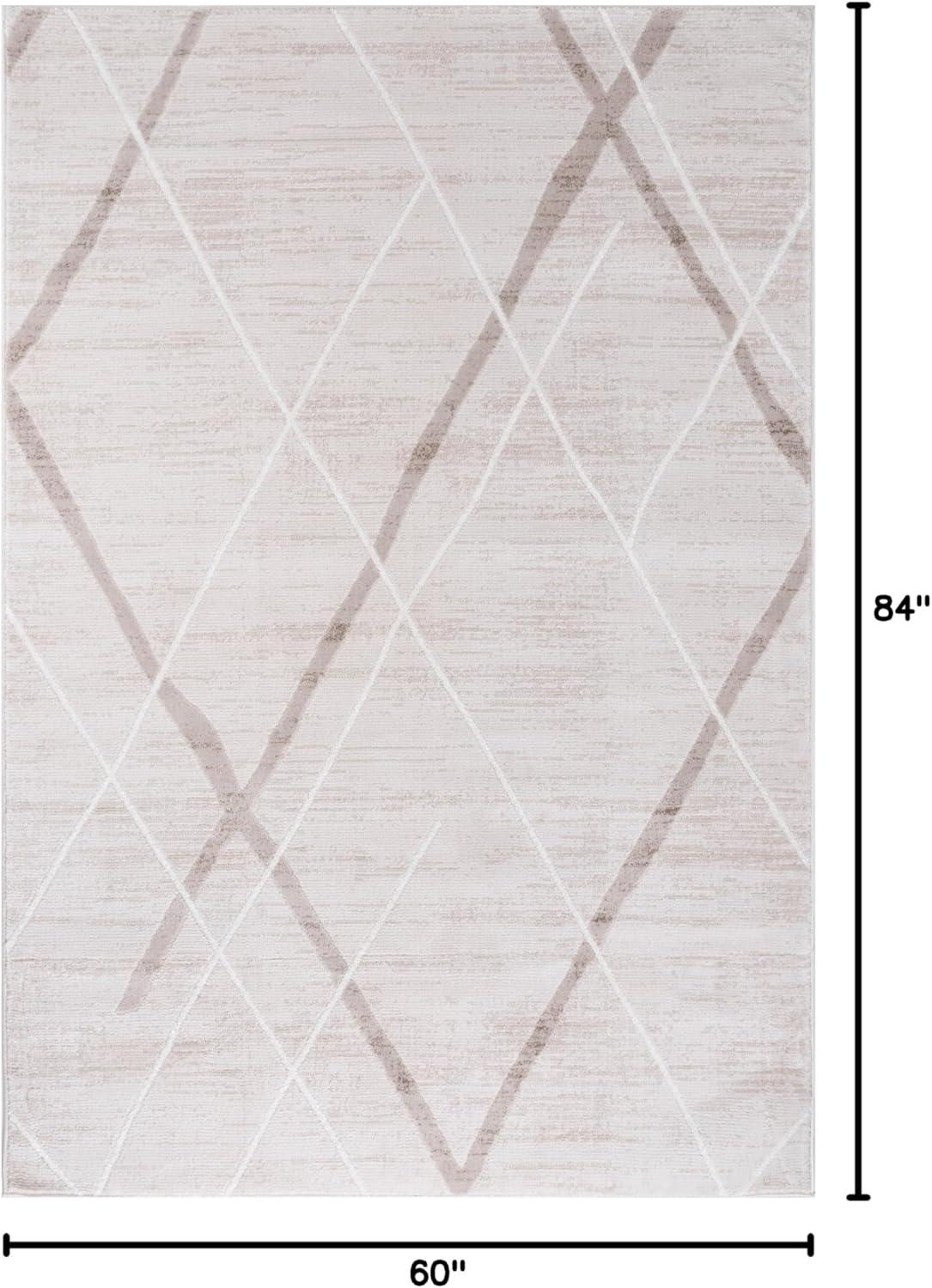image:imageCAMILSON Baby Shag Rug 8x10 Modern Luxury Striped Boho Area Easy Shaggy Rugs Soft Medium Pile Stain Resistant EasyCleaning NonShedding for Living Room Office Indoor Carpet 8 x 10 Beige GrayPas8 Beige White