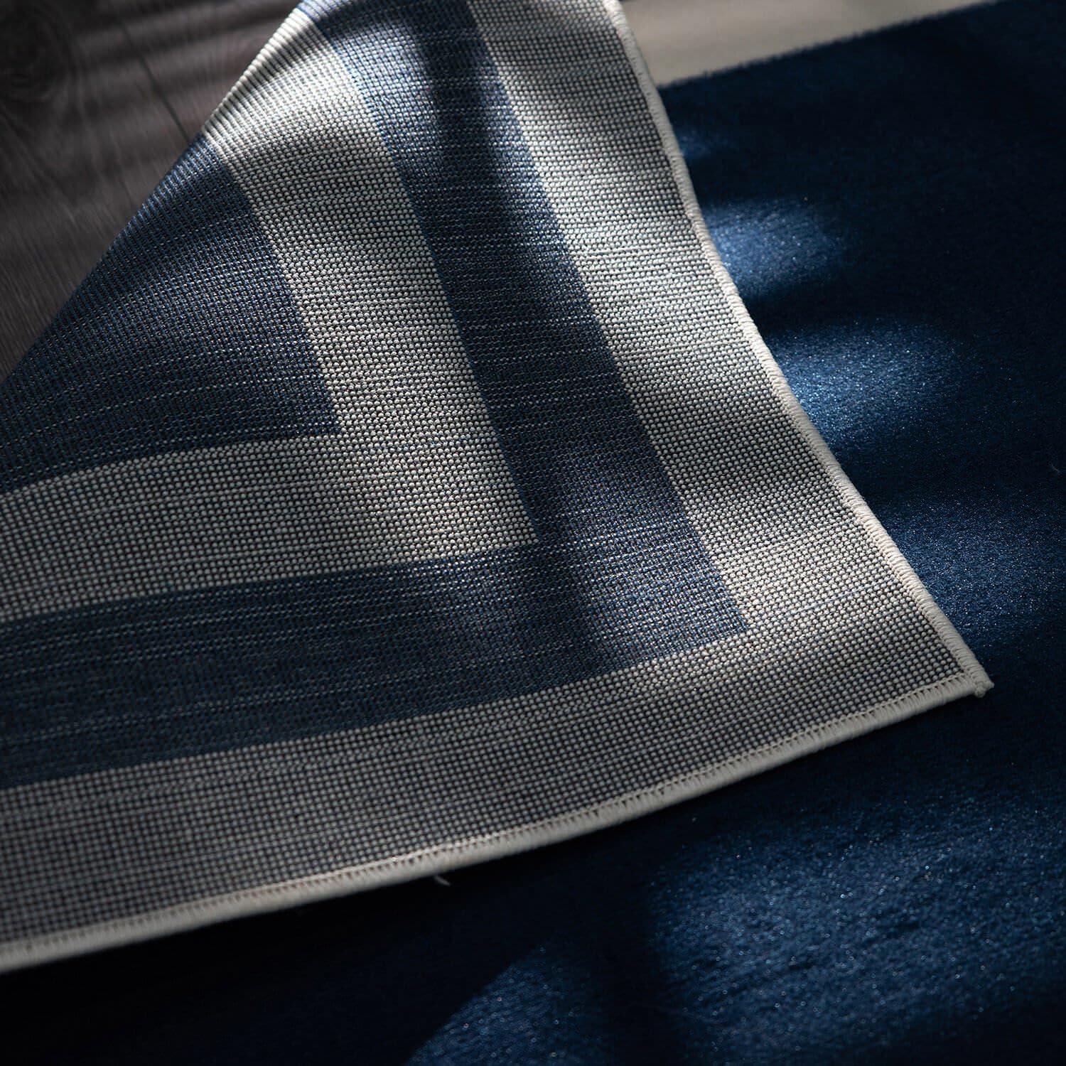 image:imageCAMILSON Baby Shag Rug 8x10 Modern Luxury Striped Boho Area Easy Shaggy Rugs Soft Medium Pile Stain Resistant EasyCleaning NonShedding for Living Room Office Indoor Carpet 8 x 10 Beige GrayNavy Blue