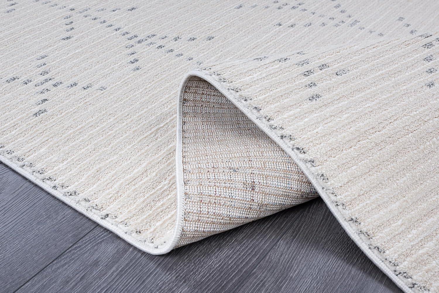 image:imageCAMILSON Baby Shag Rug 8x10 Modern Luxury Striped Boho Area Easy Shaggy Rugs Soft Medium Pile Stain Resistant EasyCleaning NonShedding for Living Room Office Indoor Carpet 8 x 10 Beige GrayMat3 Beige Gray