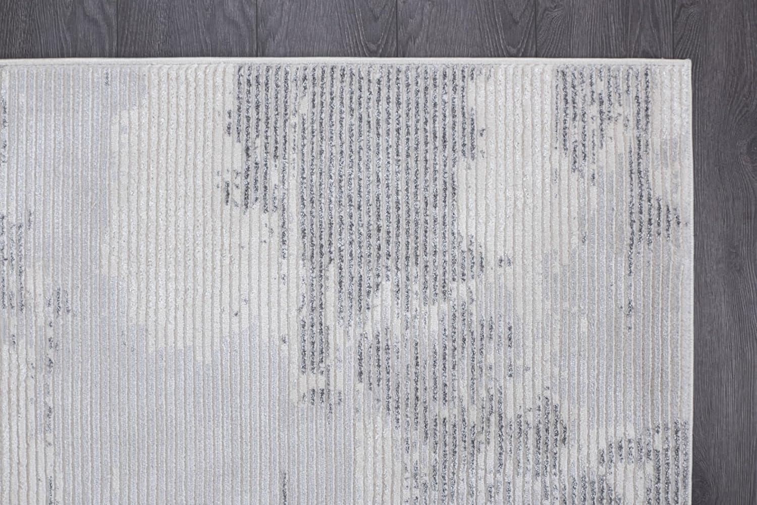 image:imageCAMILSON Baby Shag Rug 8x10 Modern Luxury Striped Boho Area Easy Shaggy Rugs Soft Medium Pile Stain Resistant EasyCleaning NonShedding for Living Room Office Indoor Carpet 8 x 10 Beige GrayPas3 Gray White
