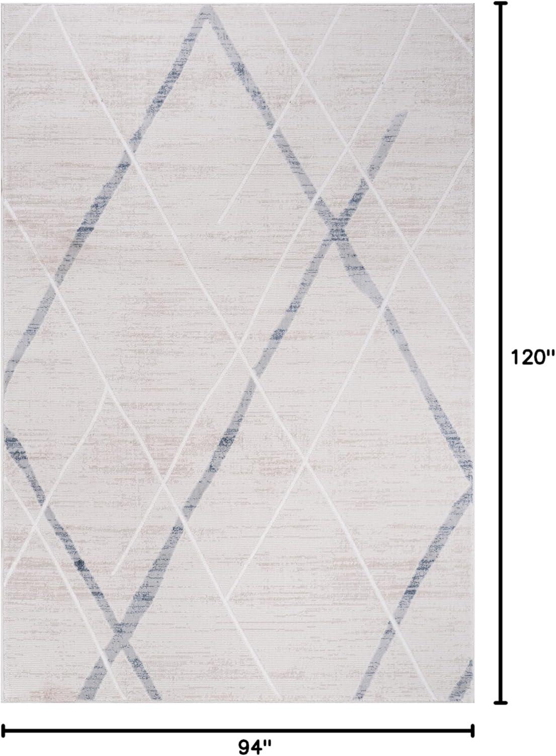 image:imageCAMILSON Baby Shag Rug 8x10 Modern Luxury Striped Boho Area Easy Shaggy Rugs Soft Medium Pile Stain Resistant EasyCleaning NonShedding for Living Room Office Indoor Carpet 8 x 10 Beige GrayPas7 Blue Beige